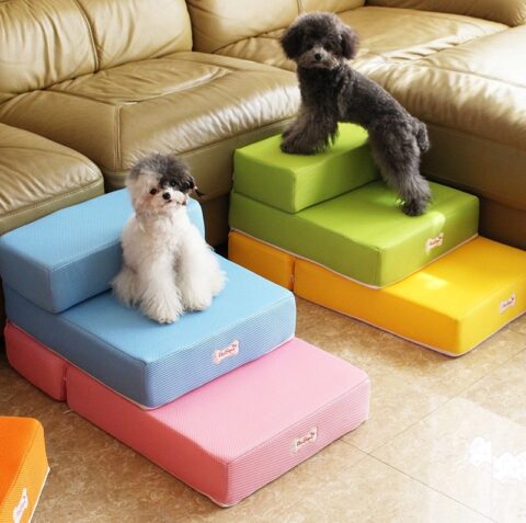 Breathable Mesh Foldable 2 Step Pet Stairs