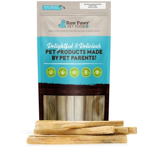 Compressed Rawhide Sticks, 10″ – 10 ct