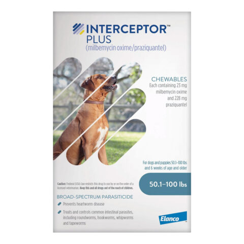 "Interceptor Plus Chew (Interceptor Spectrum) For Dogs 50.1- 100lbs (Blue) 6 Chews"