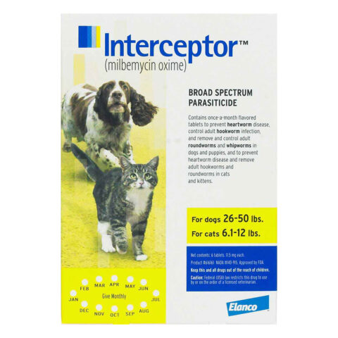 "Interceptor For Medium Dogs 26-50 Lbs (Yellow) 6 Chews"