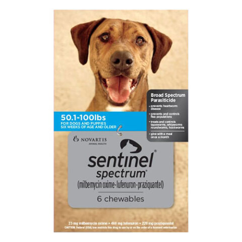 "Sentinel Spectrum Blue For Dogs 50.1-100 Lbs 12 Chews"