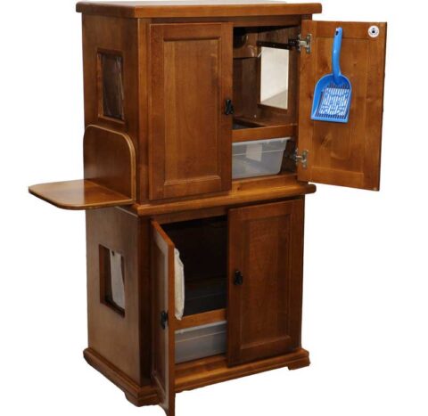 Style F1 BB Two Pan Litter Box Cabinet