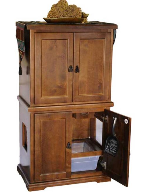 Style F1T Tall 2 Door Cat Litter Furniture with Storage