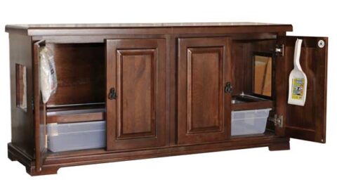 Style F2 Double Cat Pan Litterbox Cabinet