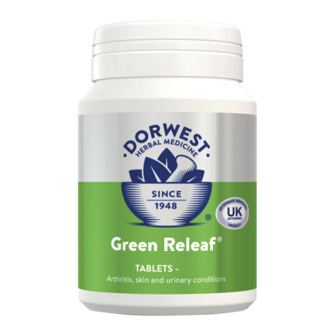 "Dorwest Green Releaf Tablets For Dogs And Cats 100 Tablets"