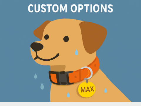 Waterproof Fabric Dog Collar with Personalisation: Custom Options