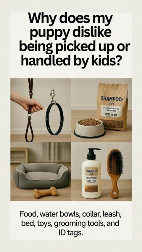 Why does my puppy dislike being picked up or handled by kids?