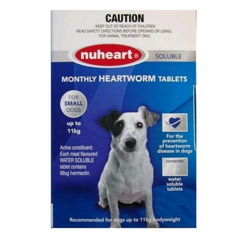 Nuheart Generic Heartgard For Small Dogs Upto 25lbs (Blue) 6 Tablets